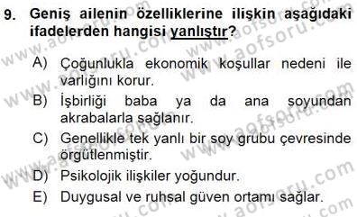 Aile Ekonomisi Dersi Ara Sınavı Deneme Sınav Soruları 9. Soru