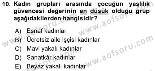 Aile Ekonomisi Dersi 2016 - 2017 Yılı 3 Ders Sınav Soruları 10. Soru