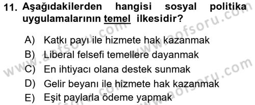 Aile Ekonomisi Dersi 2016 - 2017 Yılı 3 Ders Sınav Soruları 11. Soru