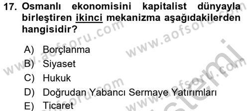 Aile Ekonomisi Dersi 2016 - 2017 Yılı 3 Ders Sınav Soruları 17. Soru