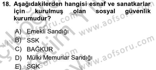 Aile Ekonomisi Dersi 2016 - 2017 Yılı 3 Ders Sınav Soruları 18. Soru
