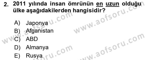Aile Ekonomisi Dersi 2016 - 2017 Yılı 3 Ders Sınav Soruları 2. Soru