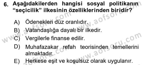 Aile Ekonomisi Dersi 2016 - 2017 Yılı 3 Ders Sınav Soruları 6. Soru