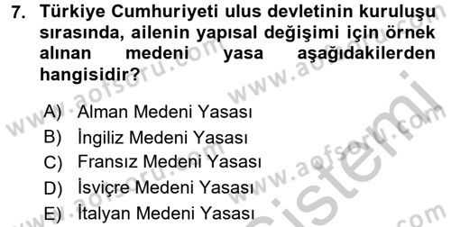 Aile Ekonomisi Dersi 2016 - 2017 Yılı 3 Ders Sınav Soruları 7. Soru