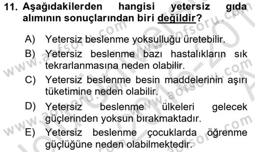Aile Ekonomisi Dersi Ara Sınavı Deneme Sınav Soruları 11. Soru