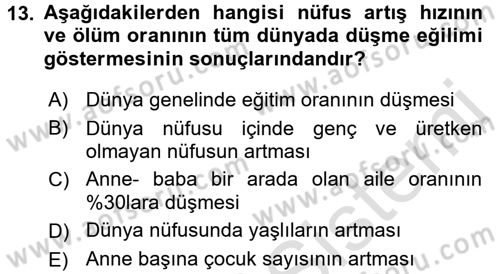 Aile Ekonomisi Dersi Ara Sınavı Deneme Sınav Soruları 13. Soru