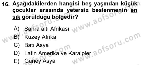 Aile Ekonomisi Dersi 2016 - 2017 Yılı (Vize) Ara Sınavı 16. Soru