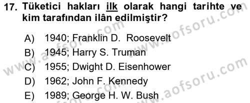Aile Ekonomisi Dersi Ara Sınavı Deneme Sınav Soruları 17. Soru