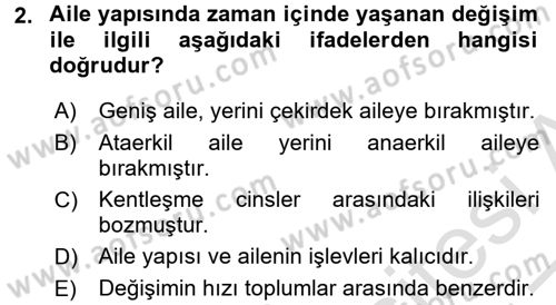 Aile Ekonomisi Dersi Ara Sınavı Deneme Sınav Soruları 2. Soru