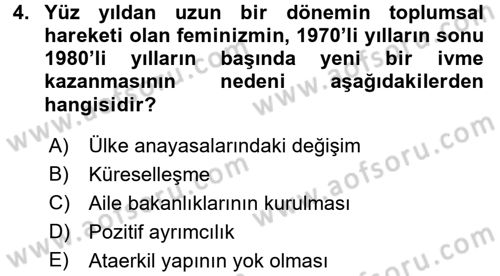 Aile Ekonomisi Dersi Ara Sınavı Deneme Sınav Soruları 4. Soru