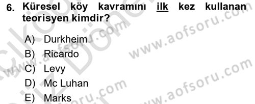 Aile Ekonomisi Dersi Ara Sınavı Deneme Sınav Soruları 6. Soru