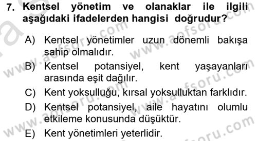 Aile Ekonomisi Dersi Ara Sınavı Deneme Sınav Soruları 7. Soru