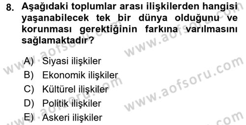 Aile Ekonomisi Dersi Ara Sınavı Deneme Sınav Soruları 8. Soru
