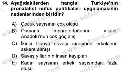 Aile Ekonomisi Dersi 2016 - 2017 Yılı (Final) Dönem Sonu Sınav Soruları 14. Soru
