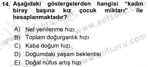 Aile Ekonomisi Dersi 2017 - 2018 Yılı 3 Ders Sınav Soruları 14. Soru
