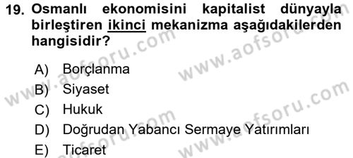 Aile Ekonomisi Dersi 2017 - 2018 Yılı 3 Ders Sınav Soruları 19. Soru
