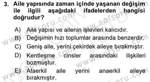 Aile Ekonomisi Dersi 2017 - 2018 Yılı 3 Ders Sınav Soruları 3. Soru