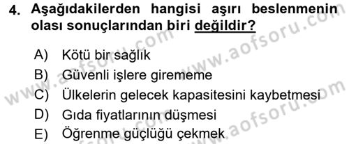Aile Ekonomisi Dersi 2017 - 2018 Yılı 3 Ders Sınav Soruları 4. Soru