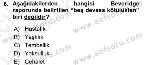 Aile Ekonomisi Dersi 2017 - 2018 Yılı 3 Ders Sınav Soruları 6. Soru