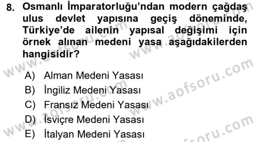 Aile Ekonomisi Dersi 2017 - 2018 Yılı 3 Ders Sınav Soruları 8. Soru