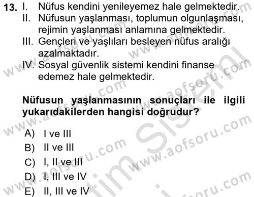 Aile Ekonomisi Dersi Ara Sınavı Deneme Sınav Soruları 13. Soru