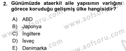 Aile Ekonomisi Dersi Ara Sınavı Deneme Sınav Soruları 2. Soru