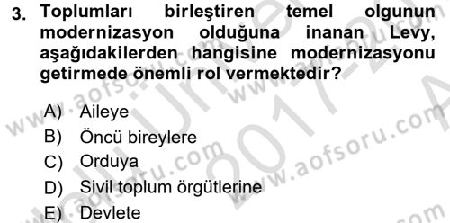 Aile Ekonomisi Dersi Ara Sınavı Deneme Sınav Soruları 3. Soru