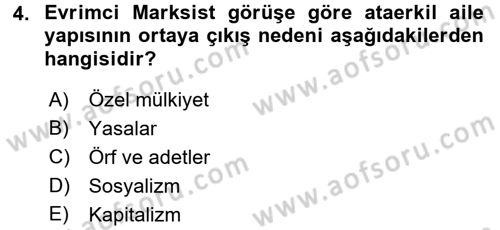 Aile Ekonomisi Dersi 2017 - 2018 Yılı (Vize) Ara Sınav Soruları 4. Soru