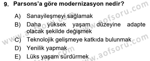 Aile Ekonomisi Dersi 2017 - 2018 Yılı (Vize) Ara Sınav Soruları 9. Soru