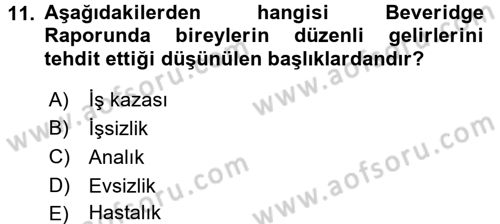 Aile Ekonomisi Dersi 2017 - 2018 Yılı (Final) Dönem Sonu Sınav Soruları 11. Soru