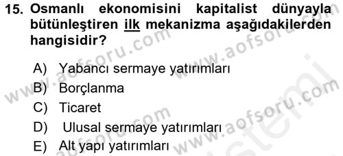 Aile Ekonomisi Dersi 2017 - 2018 Yılı (Final) Dönem Sonu Sınav Soruları 15. Soru