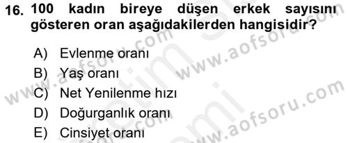 Aile Ekonomisi Dersi 2017 - 2018 Yılı (Final) Dönem Sonu Sınav Soruları 16. Soru