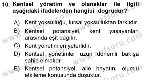 Aile Ekonomisi Dersi 2018 - 2019 Yılı 3 Ders Sınav Soruları 10. Soru