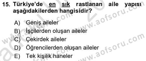 Aile Ekonomisi Dersi 2018 - 2019 Yılı 3 Ders Sınav Soruları 15. Soru