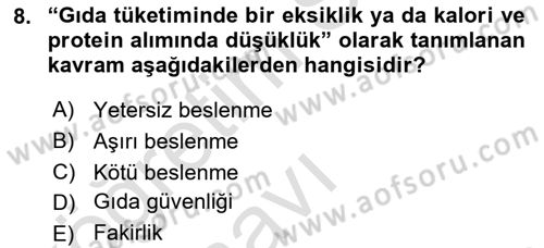 Aile Ekonomisi Dersi 2018 - 2019 Yılı 3 Ders Sınav Soruları 8. Soru
