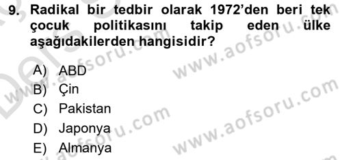Aile Ekonomisi Dersi 2018 - 2019 Yılı 3 Ders Sınav Soruları 9. Soru