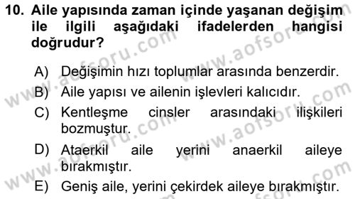 Aile Ekonomisi Dersi 2018 - 2019 Yılı Yaz Okulu Sınav Soruları 10. Soru