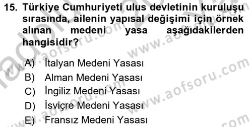Aile Ekonomisi Dersi 2018 - 2019 Yılı Yaz Okulu Sınav Soruları 15. Soru