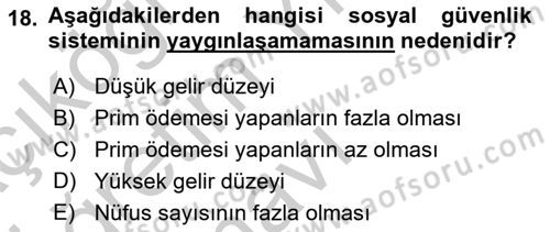 Aile Ekonomisi Dersi 2018 - 2019 Yılı Yaz Okulu Sınav Soruları 18. Soru