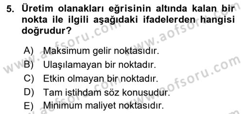 Aile Ekonomisi Dersi 2018 - 2019 Yılı Yaz Okulu Sınav Soruları 5. Soru