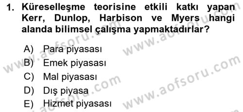 Aile Ekonomisi Dersi Ara Sınavı Deneme Sınav Soruları 1. Soru