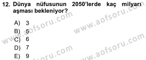 Aile Ekonomisi Dersi Ara Sınavı Deneme Sınav Soruları 12. Soru