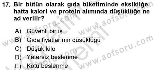 Aile Ekonomisi Dersi Ara Sınavı Deneme Sınav Soruları 17. Soru
