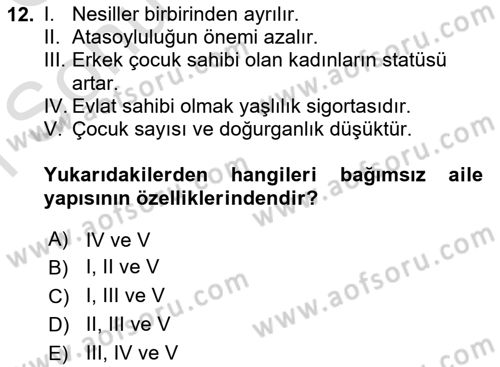 Aile Ekonomisi Dersi 2019 - 2020 Yılı (Final) Dönem Sonu Sınav Soruları 12. Soru