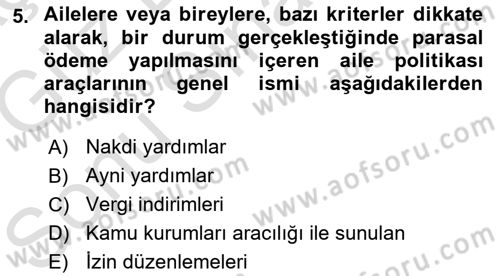 Aile Ekonomisi Dersi 2019 - 2020 Yılı (Final) Dönem Sonu Sınav Soruları 5. Soru