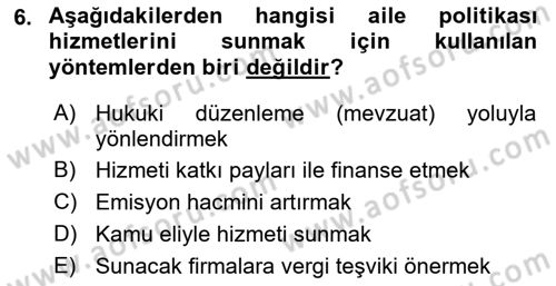 Aile Ekonomisi Dersi 2019 - 2020 Yılı (Final) Dönem Sonu Sınav Soruları 6. Soru