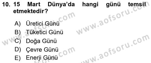Aile Ekonomisi Dersi 2020 - 2021 Yılı Yaz Okulu Sınav Soruları 10. Soru