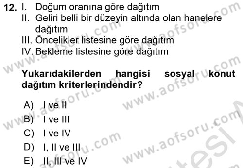 Aile Ekonomisi Dersi 2020 - 2021 Yılı Yaz Okulu Sınav Soruları 12. Soru