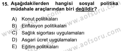 Aile Ekonomisi Dersi 2020 - 2021 Yılı Yaz Okulu Sınav Soruları 15. Soru