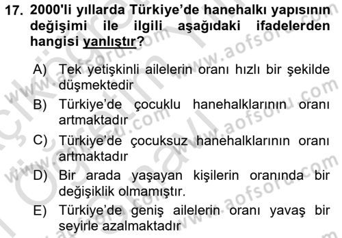 Aile Ekonomisi Dersi 2020 - 2021 Yılı Yaz Okulu Sınav Soruları 17. Soru